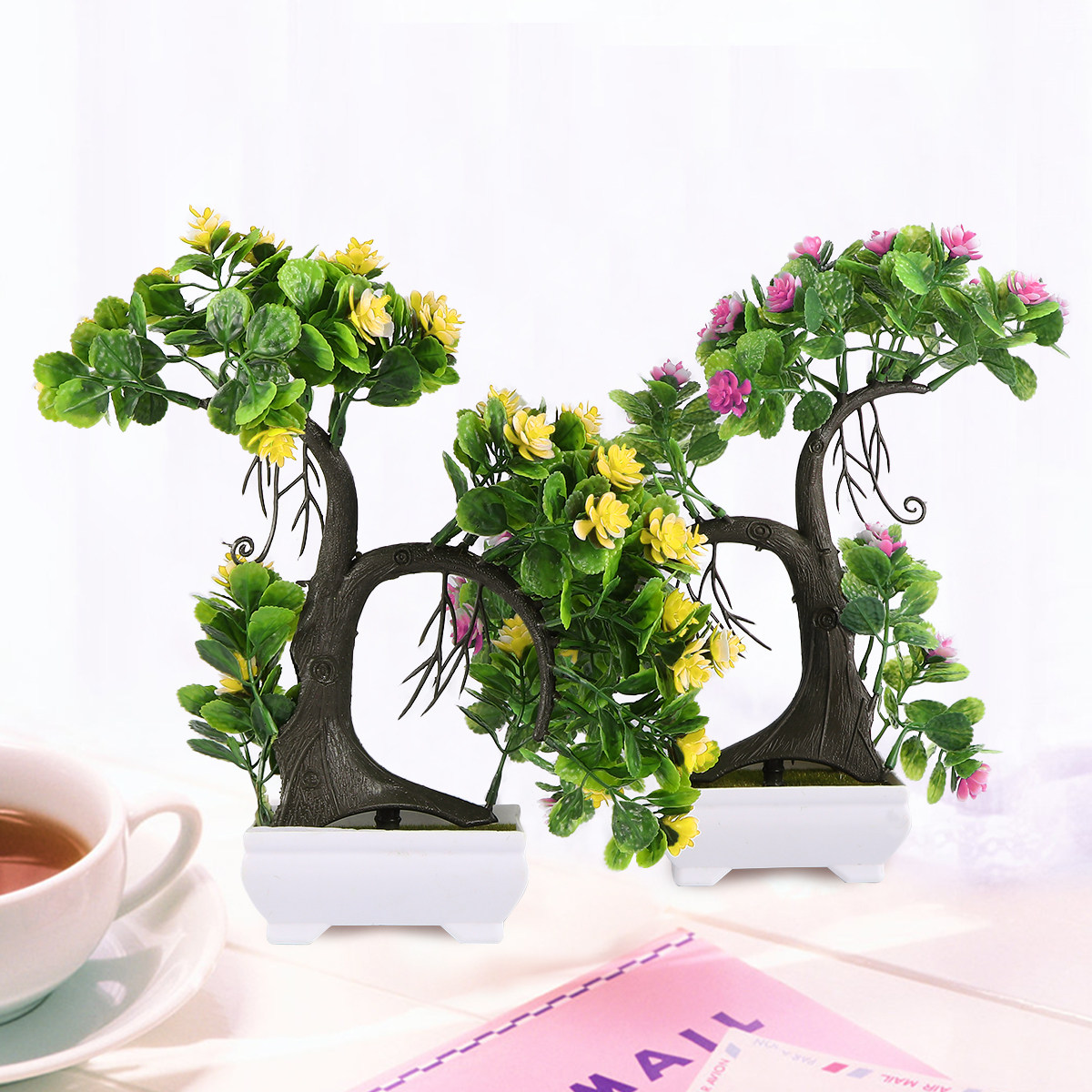2Pcs Lifelike Simulation Bonsa - đánh giá và giá Bonsai Garden Restaurant